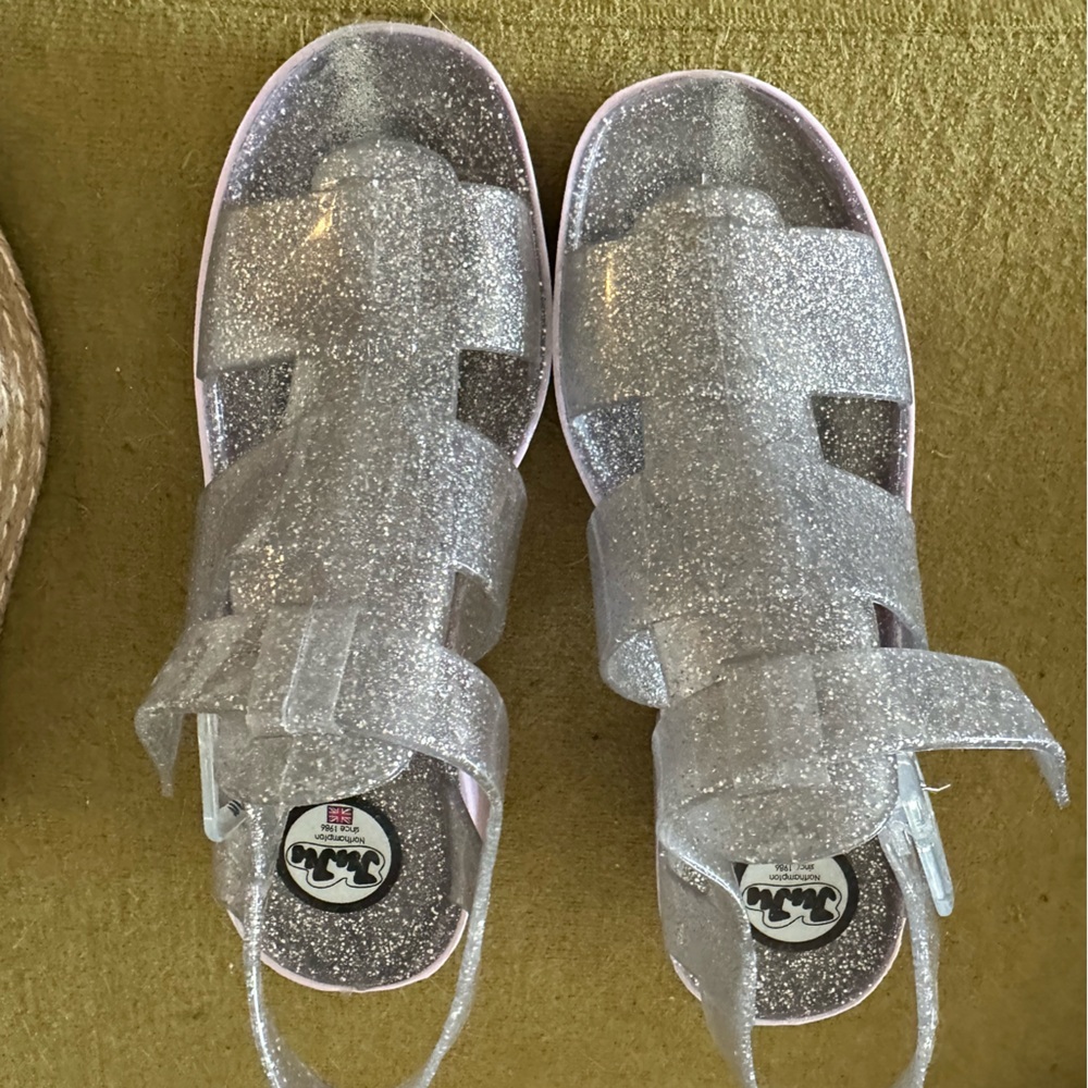 Jelly gladiator sandals with heel! Size 7. Worn once.